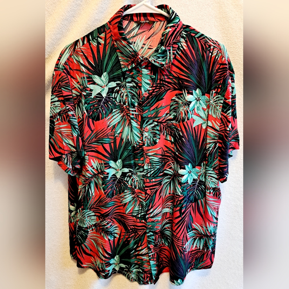 Mens Coofandy Red and Green Tropical Summer Outfit/ Set